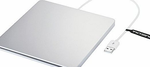 VicTsing [Upgraded Version] VicTsing External USB 2.0 Slot in CD-RW DVD-RW Drive Burner Writer for Apple MacBook Air, Macbook Pro, Mac OS, PC Laptop